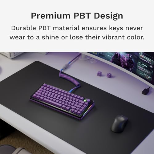 Image of GLORIOUS Gaming - GPBT Basics (PBT Keycaps), Epic Purple, No Fade Dye-Sublimated, for Custom Mechanical Keyboards, Fits 100%, 75% 65% 60%, Fits ANSI & ISO, Supports Windows & macOS - English (US)