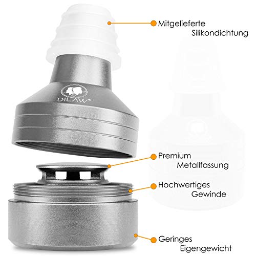 DILAW® Shisha ECO Molassefänger mit Gewinde - Universal aus Aluminium mit Adapter, Vorkühler-Aufsatz passt Universell… – Bild 3