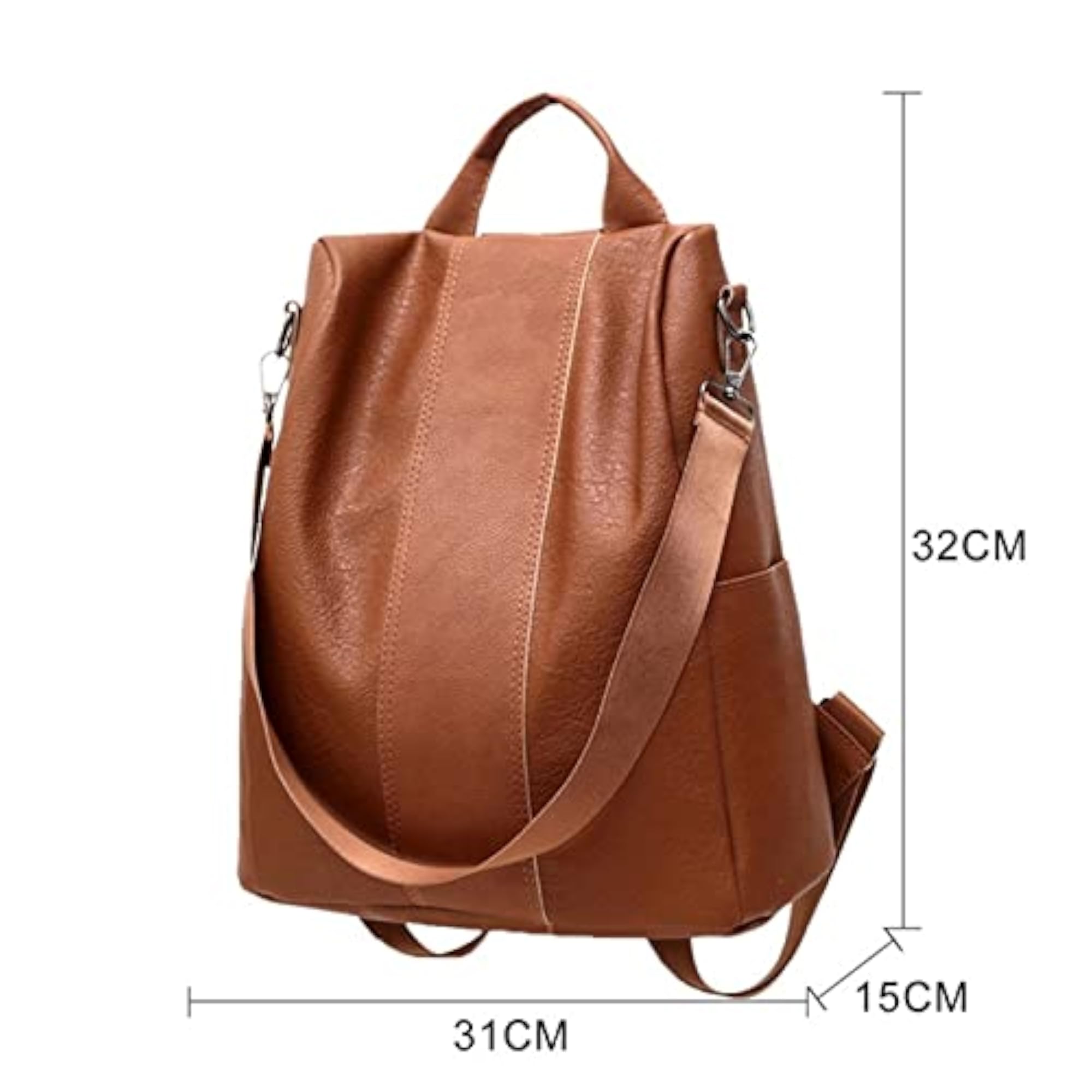 Vintage Leather Anti-theft Shoulder Bag, High Capacity