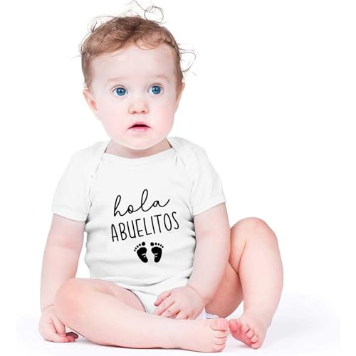 Hola Abuelitos Pregnancy Announcement Baby Bodysuit You're Going to be Grandparents Infant Romper2