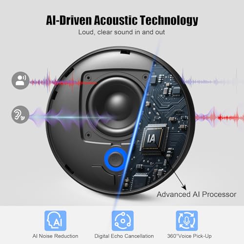 Image of CM900 Conference Speaker and Microphone, 4 AI Mics 360 20ft (7m) Voice Pickup, Noise Reduction, USB C & Bluetooth 5.3 (20m & 66ft) Speakerphone for 16 People, Compatible with Leading Platforms