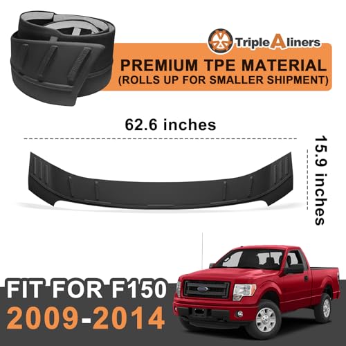 Image of TripleAliners Hood Bug Deflector Protector for 2009-2014 Ford F-150 F150 | Hood Protector, Bug Deflector Shield Replacement, Flexible TPE Material, Easy to Install, Upgraded adhesion
