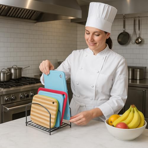 Image of Dish Rack Organizer for Kitchen - 3 Compartment Countertop Dish Drying Rack, Space-Saving Black Iron Dish Drainer Rack, 9.5 x 8 x 7.25 Inches