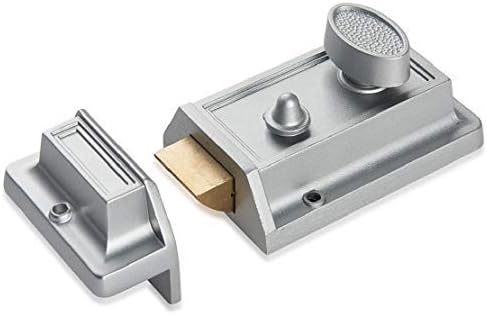 قفل الليلي Deadbolt Rim Lock ، أقفال عتيقة مع مفاتيح للباب الأمامي باللون الفضي