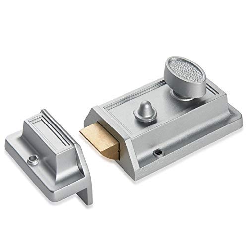 SUMBIN Night Latch Deadbolt Rim Lock Silver