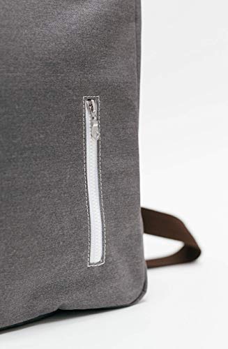 MAIKA Recycled Canvas Zippered Backpack, Nochi, Grey3