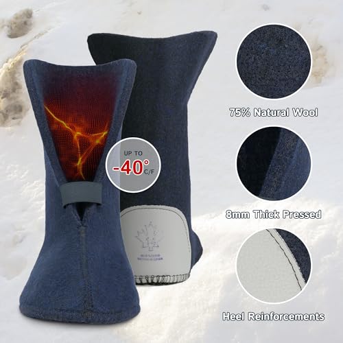 The Felt Store Wool Boot Liners for Men and Women (Unisex) (12” high)2