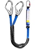 6ft Internal Shock Absorbing Safety Lanyard with Double Snap Hook Connectors, 11027 Fall Protection Equipment