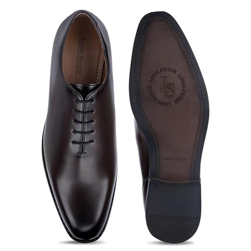 Image of LOUIS STITCH Formal Shoes for Men | Handmade Lace-Up Derby Formal Shoes | Dual Tone Patina Finish | Breathable Lining | Office, Party LSSXWC