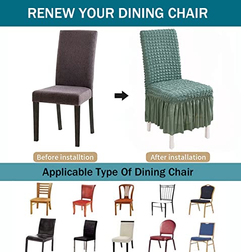 Housse de chaise salle à manger extensible lavable pour rénover 6 sièges