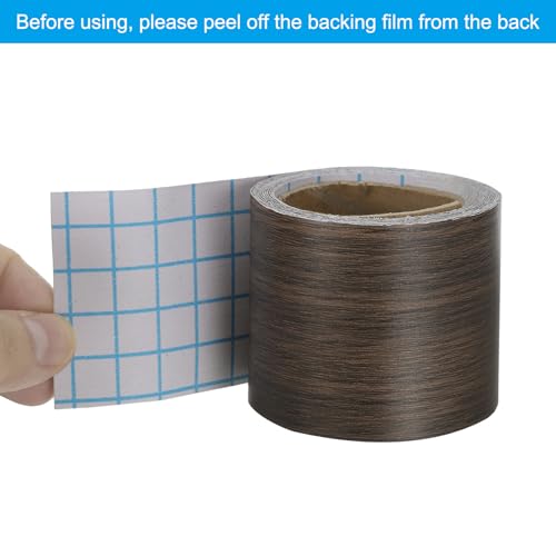 Image of PATIKIL Wood Grain Repair Tape 2in x16ft, Self Adhesive Realistic Textured Repair Tape Patch for Floor Door Table Cabinets Desk, Walnut