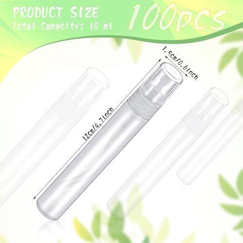 100 piezas mini botella spray 10 ml plástico recargable miniatura 3
