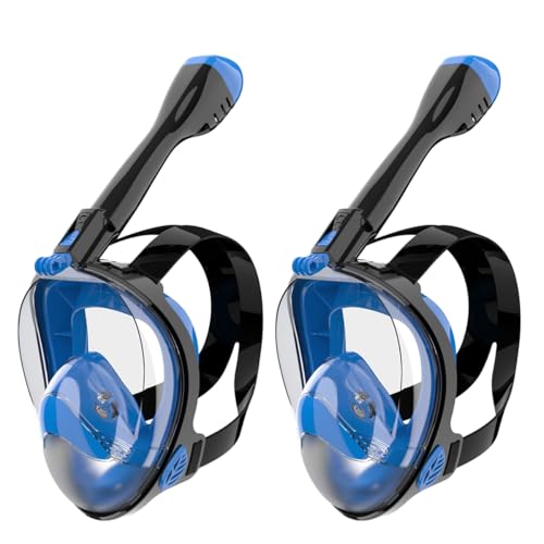 Jwintee Full Face Snorkel Mask, Diving Mask for Kids and Adults,180° Panoramic View Snorkel Mask with Camera Mount, Safe Breathing, Anti-Leak&Anti-Fog