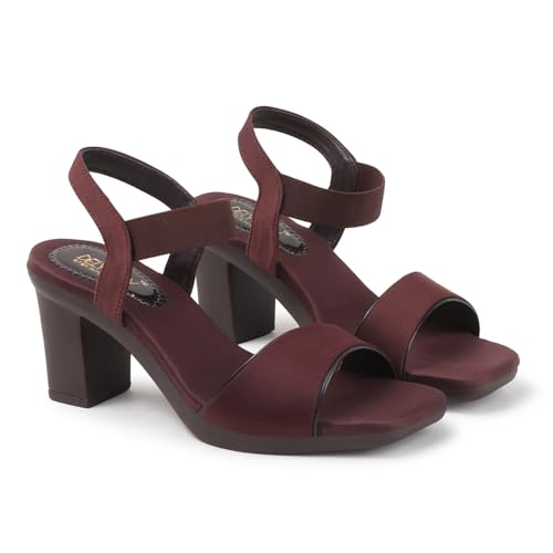 Image of Women's Stylish Black Block Heel Sandals - Comfortable Heels with Ankle Strap - Party, Office & Casual Footwear