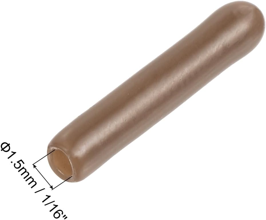 uxcell 15pcs Rubber End Caps 1.5mm(1/16") ID Vinyl Round End Cap Cover Screw Thread Protectors Brown