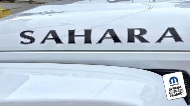 Decal Mods Calcomanías gráficas para capó Sahara Emblemas para Jeep Wrangler JK (2007-2018) Negro con contorno gris (juego de 2)  FK2D1