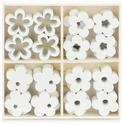 com-four® Décorations de Fleurs en Bois Cover