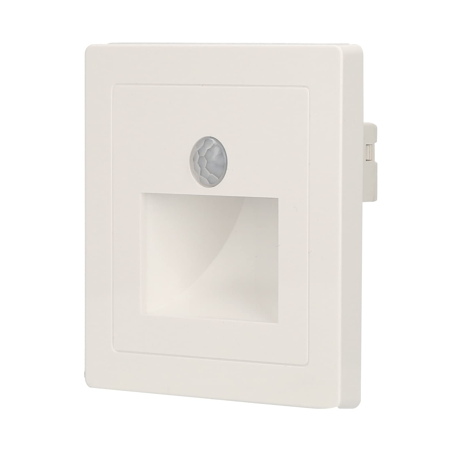 Eacam Motion Sensor Step Light Wired Indoor Motion Activated Footlight LED Stair Light Auto Control Lamp Deck Light LED Wall Lights for Stairway Porch Corridor Corner (AC 220V, White)