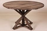 vintage dining table Casa Padrino Vintage teak dining table Vintage Rustic Grey Round Diameter 130 cm - country-style table teak