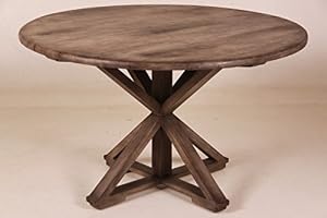 Casa Padrino Casa Padrino Vintage Teak Esstisch Vintage Rustic Grey Rund Durchmesser 130 cm - Landhaus Stil Tisch Teakholz Casa Padrino Casa Padrino Vintage Teak Esstisch Vintage Rustic Grey Rund Durchmesser 130 cm - Landhaus Stil Tisch Teakholz