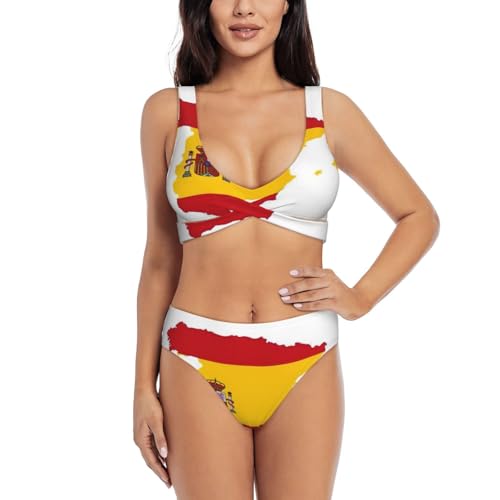 Maillot de bain 2 pièces Espagne pour femme avec short gainant taille haute