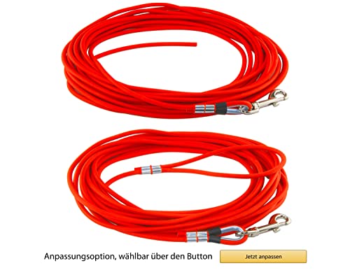LENNIE 6mm runde Biothane Schleppleine für Hunde von 10-25kg, ohne/mit Handschlaufe, 3m 5m 10m 20m, schmutz-Wasser-abweisend