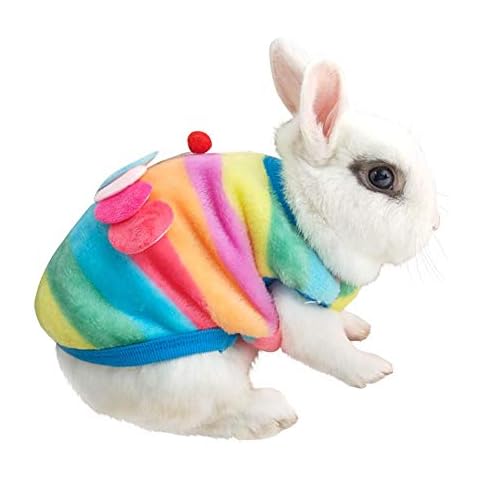 Winter Warm Fleece Bunny Rabbit Guinea Pig Clothes Cute Small Animal Chinchilla Ferret Angel Costume Accessories Outfit for Hamster Ferret Rat Guinea Pig Cat Kitten Dog Puppy and Small Animals Cover