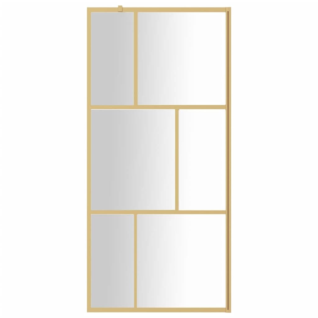 Brokky Mampara Puerta de Ducha Vidrio Transparente ESG Dorado 80x195cm Duchas De BañO Columna