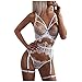 Dasongff Sexy Dessous Set BH Dessous Sexy Erotische Lingerie Höhe Taille Reizwäsche Nachtwäsche Unterwäscshe Lace Bikini Halter Spitze BH Erotik Unterwäsche und Slip Reizwäsche Set