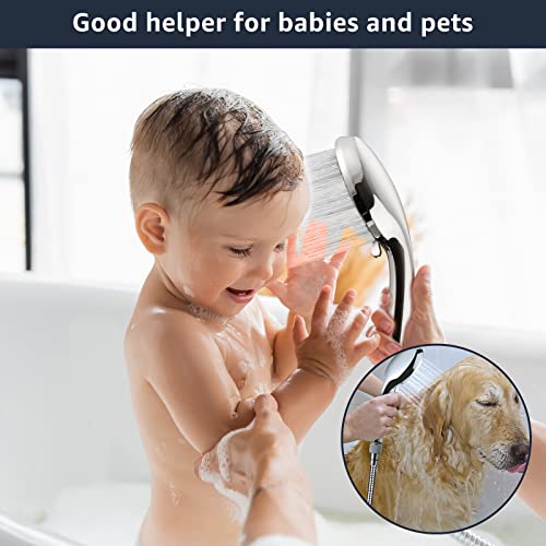 Cosyland Shower Head With Handheld Set，With Shower Body Sprays Jets Angle Adjustable, 8'' High Pressure 9 Settings With 11'' Extension Arm 60" Hose, Rainfall Shower Head With Handheld Combo Chrome #TOP5