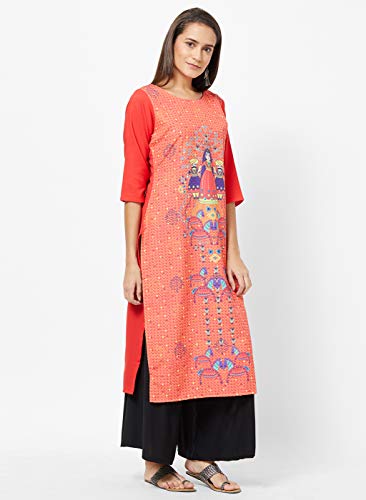 Image of LookMark Womens Printed Crepe A-Line Kurti (Pack of 2 Kurti)