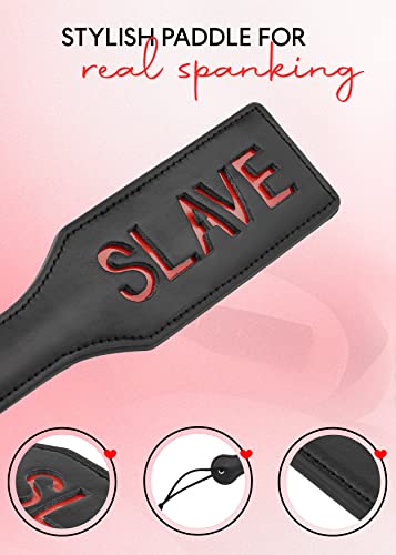MILOPEDOX Adult Whip Paddle - Horse Whip Faux Leather - Black Faux Paddle Role Play Set - Thumbnail 3