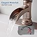 Homevacious Bathroom Faucet Copper Waterfall Bathroom Sink Faucets with Single Handle Rustic Vanity Farmhouse RV Faucet Suitable for 1 or 3 Holes with Pop-up Drain Deck Plate Hose
