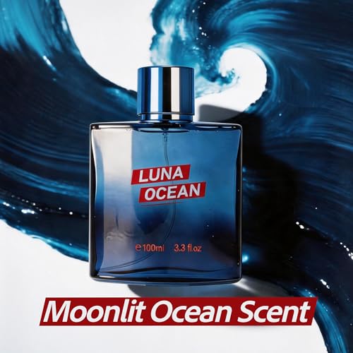 Image of AFLUXE Luna Ocean Eau de Toilette for Men, Clean Aromatic Fougere Ocean Cologne, Long Lasting Scented Mens Perfume, 3.3 fl oz (100 ml)
