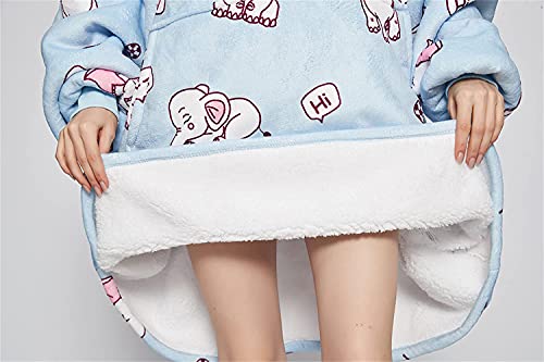 Sacebeleu Hoodie Sweatshirt Blanket,Oversized Sherpa Soft Warm Fluffy Fleece Blanket Hoodie,Giant Front Pocket for Men Women Teens Friends,With Vintage Pattern,One Size Fits All - Image 4