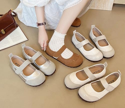 PU Leather Mary Jane Flats Women Casual Suede Flats Round Toe Ballet Flats Comfortable Dress Shoes Slip On Work Shoes 20254