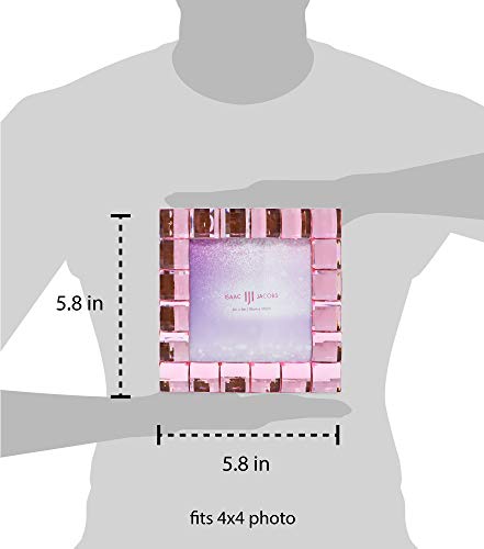 Isaac Jacobs Decorative Sparkling Light Pink Jewel Picture Frame, Photo Display & Home Décor (4X4, Light Pink) #TOP2
