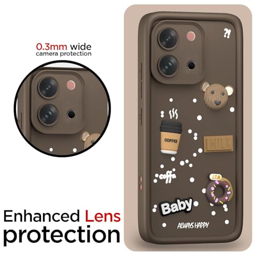 Image of Bintage Ball Bear| Donut| Milk Cake| Baby| Coffee Rubber Case Full Body & Camera Protection Back Cover Compatible for Vivo Y51 Pro 5G - Brown