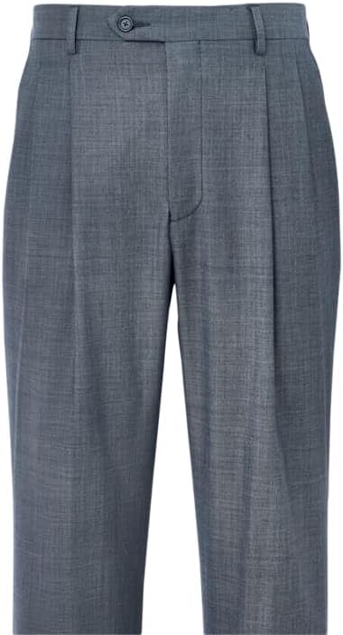 Paul Fredrick Men's Wool Sharkskin Pleated Pants - Image 2