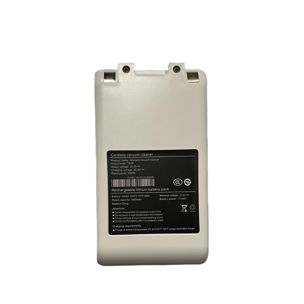 Batteria ricaricabile agli ioni di litio da 3000 mAh compatibile con Xiaomi G9 Cordless Dust Catcher modello n. P2017-751P-BWA 7S1P 25,2 V 550 W