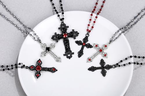 XIANNVXI Goth Necklace Gothic Layered Choker for Women Emo Gothic Necklace Goth Witch Grunge Emo Jewelry Halloween Christmas Cross Jewelry for Women3