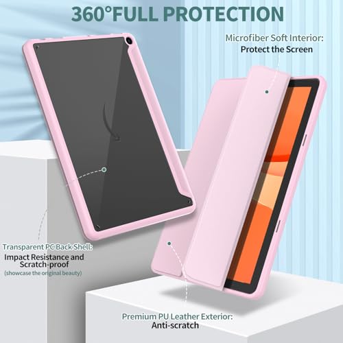 Image of Sanyetral Tablet Protective Case with Auto Wake /Sleep Function, Incompatible with TCL Nokia -Pink