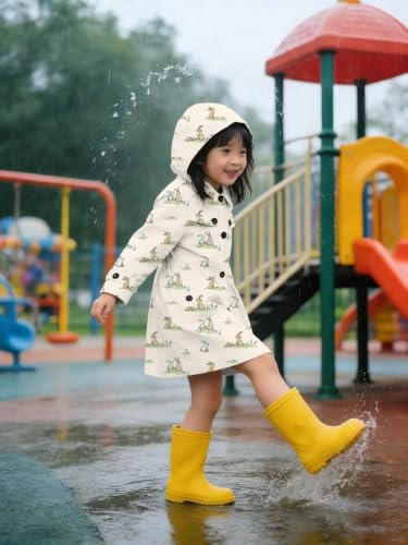 Image of SANGTREE Girl's Waterproof Trench Coat Hooded Lightweight Windbreaker Rain Jackets