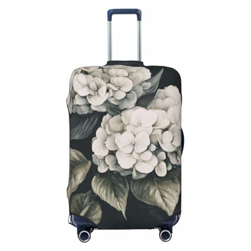 Vintage Botanical Hydrangea Flowers Elastic Travel Luggage Covers Dustproof Scratch-Resistant Suitcase Protector Fit 22-24 Inch