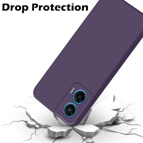 Image of amazon basics Back Cover for Moto G96 5G | Ultra Slim Soft Rubberised Case | Matte Silicone Flexible Mobile Case | Camera Protection - Purple