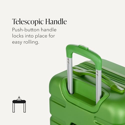 Image of SWISSGEAR Signature Hardside Expandable Carry-On Spinner Luggage, ABS Construction, TSA-Friendly Lock, and Built-In Cupholder, White, 19-Inch, Green, Carry-On 19-Inch, Signature Hardside Expandable