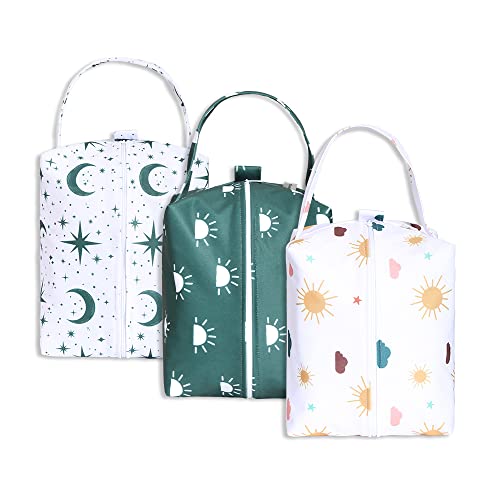 Image of Lmbabter Wet Dry Bag 3PCS Diaper Organizer Bag Nappy Pouch Water- resistan Diaper Pod for Diaper Bag,Gym Bag,Travel Bag