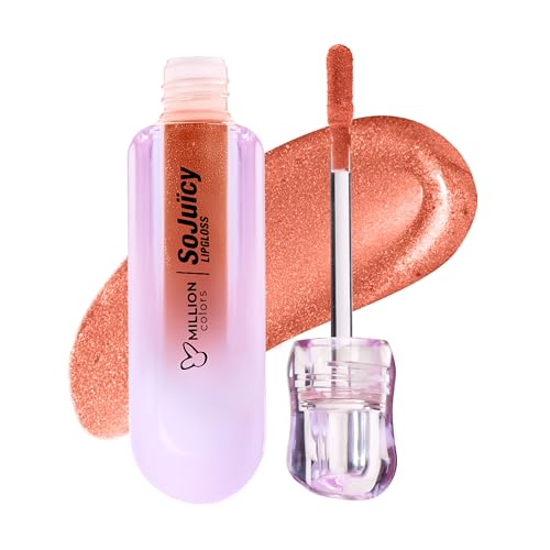 Image of Million Colors So Juicy Lip Gloss Infused With Castor Oil and Vitamin E| Long Lasting and Extra Hydrating| Light Weight and Non-Sticky(Spark It Up, 02)