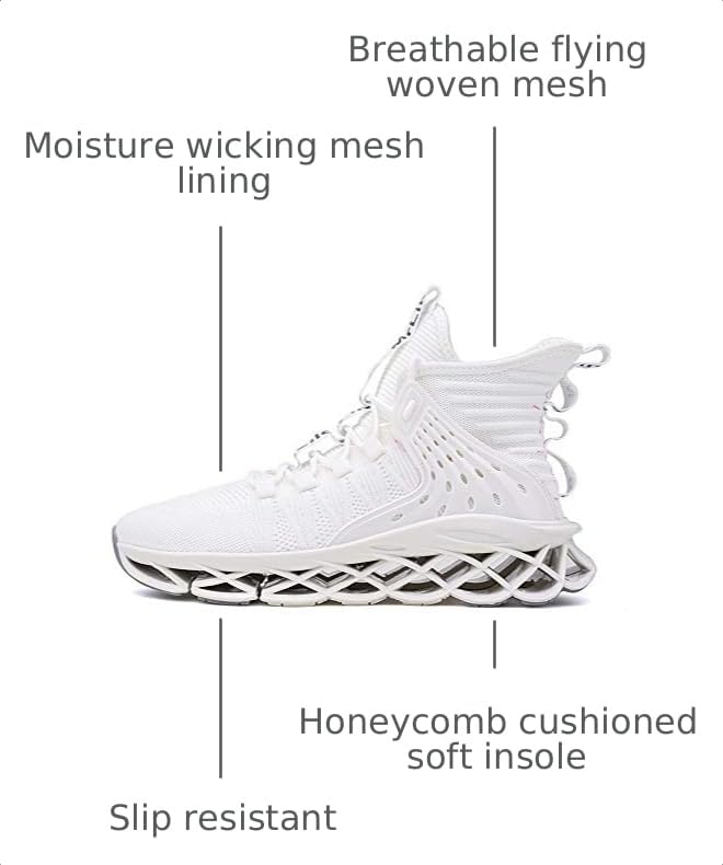 Image of Hello MrLin Men's Running Shoes Non Slip Athletic Tennis Walking Blade Type Sneakers Hip Hop