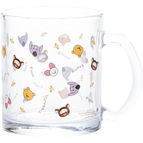 ディズニー 「 くまのプーさん 」 yululun ゆるるん マグカップ ガラス ジュースグラス 大きい 約350ml 約径12×9cm 食器 雑貨 プーさん グッズ 誕生日プレゼント クリア 日本製 san4537